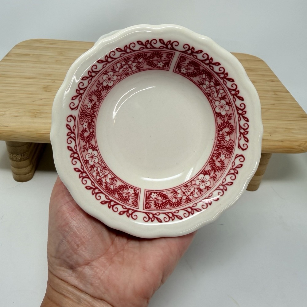 Syracuse China Strawberry Hill 6 Fruit Bowls 4 5/8" Pink Floral Vintage USA